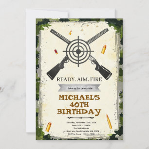 Shooting Range birthday party Invitation