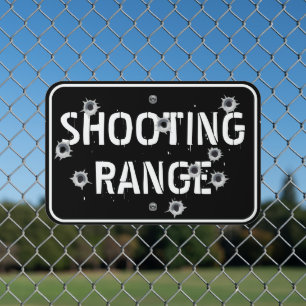Shooting Range Black Metal Sign