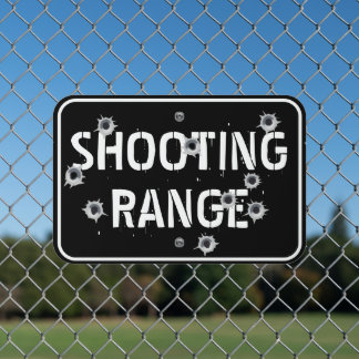 Shooting Range Black Metal Sign