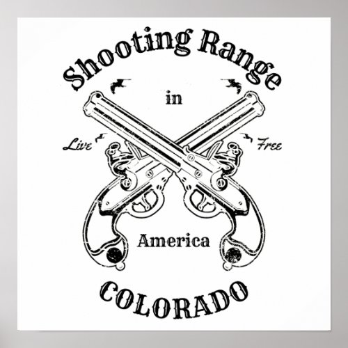 Shooting Range Colorado America Gun Vintage Poster