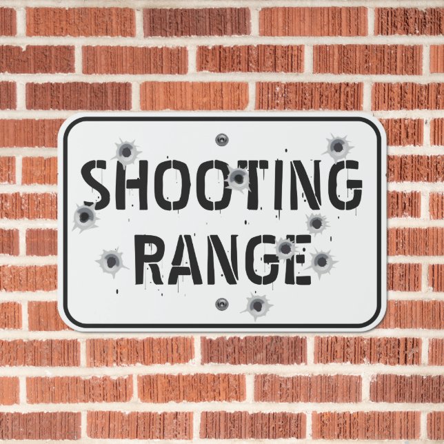 Shooting Range Metal Sign (In Situ(Brick))