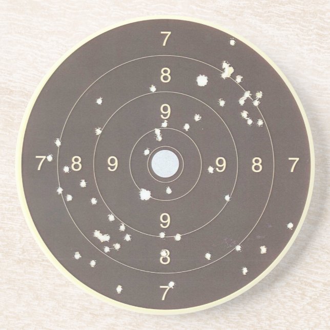 Shooting Range Target Sandstone Coaster (Front)