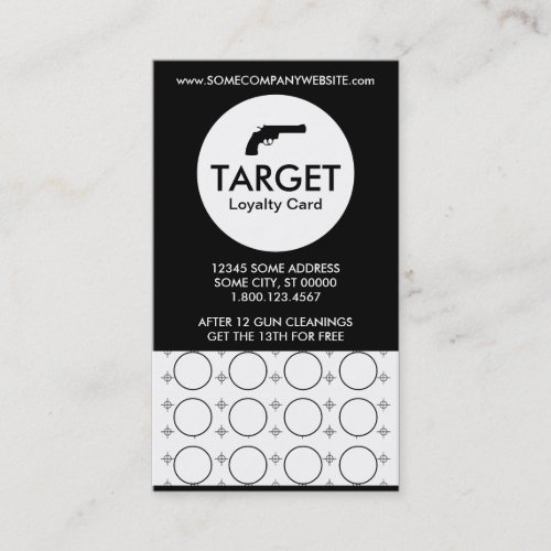 shooting range target stamp card