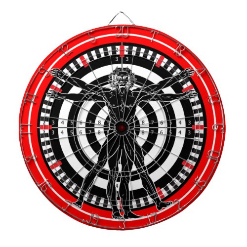 Shooting Range Vitruvian Man  Silhouette Dartboard