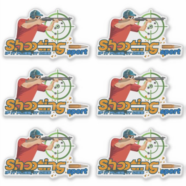 Shooting Sports | 8" x 8"- Glossy Transparent Sticker (Front)