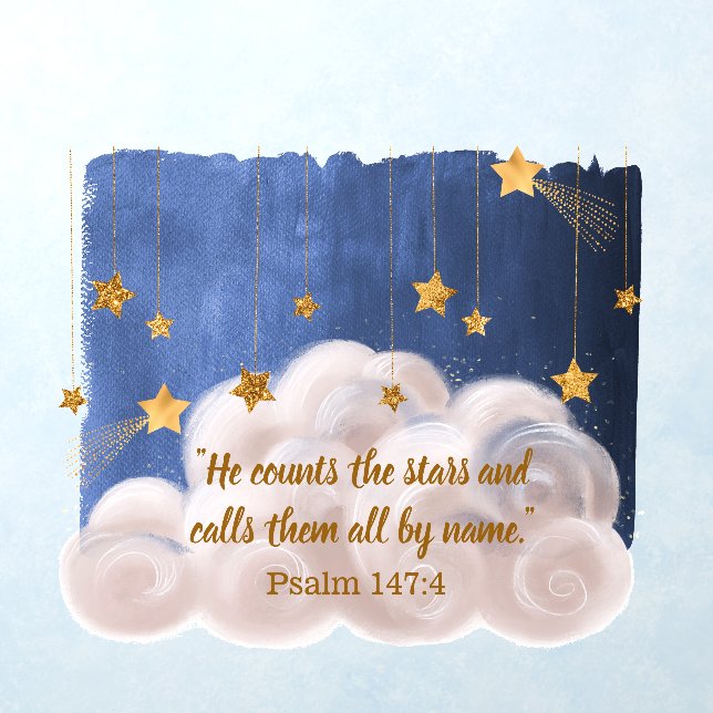 Shooting Star Biblical Message Kids Room Wall Decal (Insitu 1)