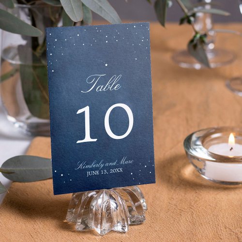 Shooting Star Blue Watercolor  Table Number
