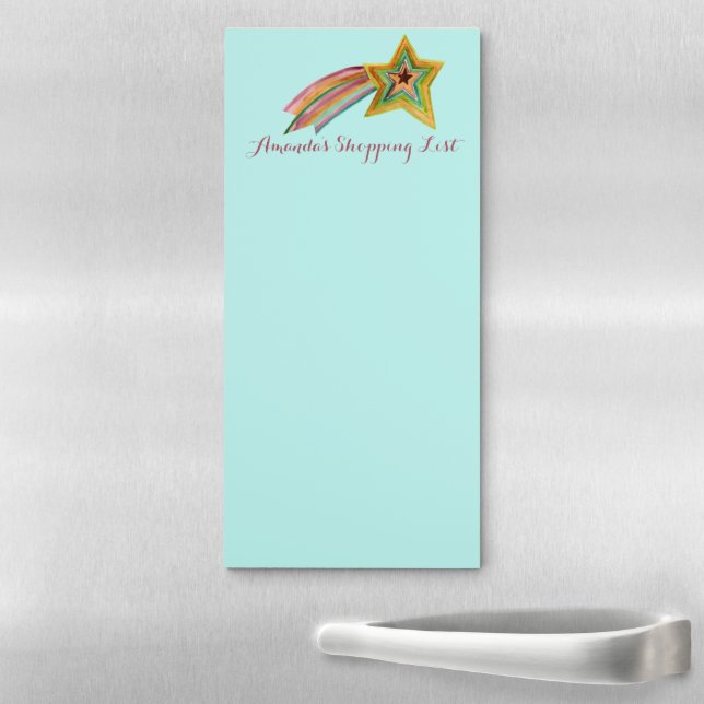 Shooting Star Custom Grocery Shopping List Magnetic Notepad (In Situ)