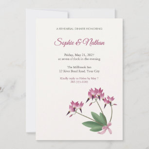Shooting Star Flower Rehearsal Dinner Invitation