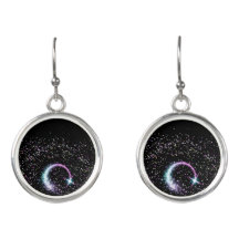 Shooting Star Galaxy Space Drop Earrings