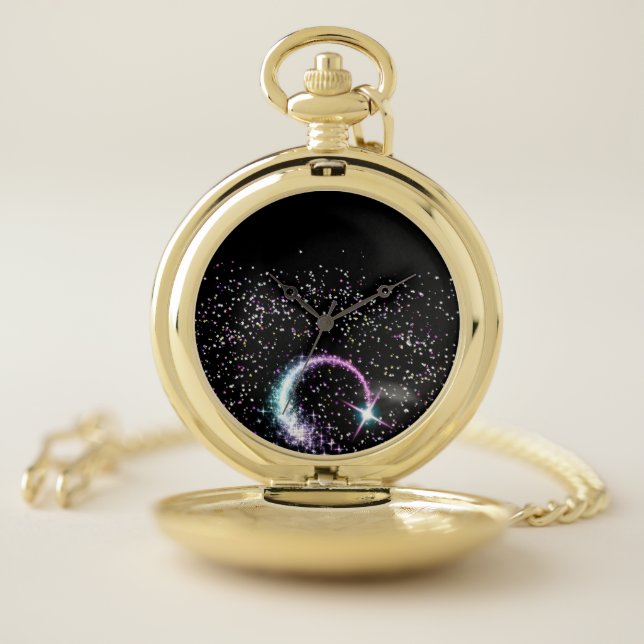 Shooting Star Galaxy Space Pocket Watch (Inside)