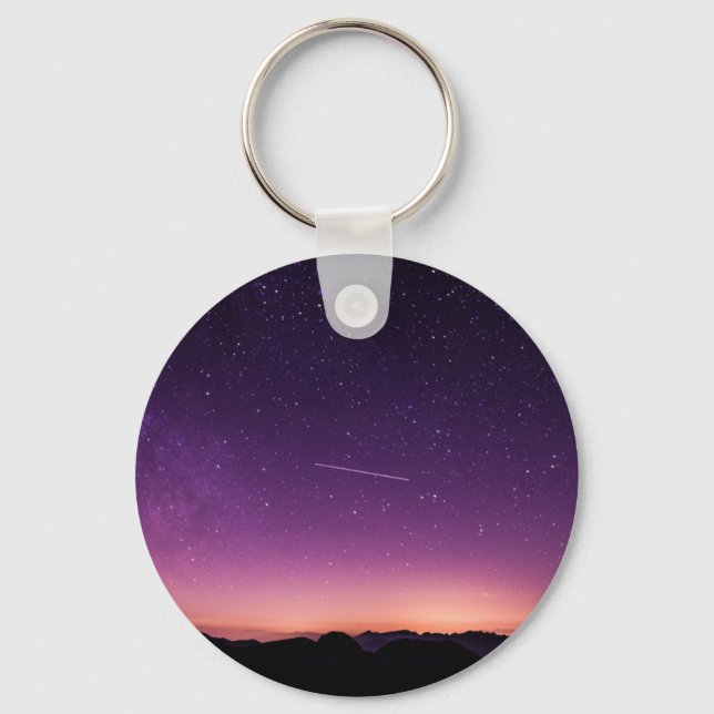 Shooting star in sky keychain (Front)