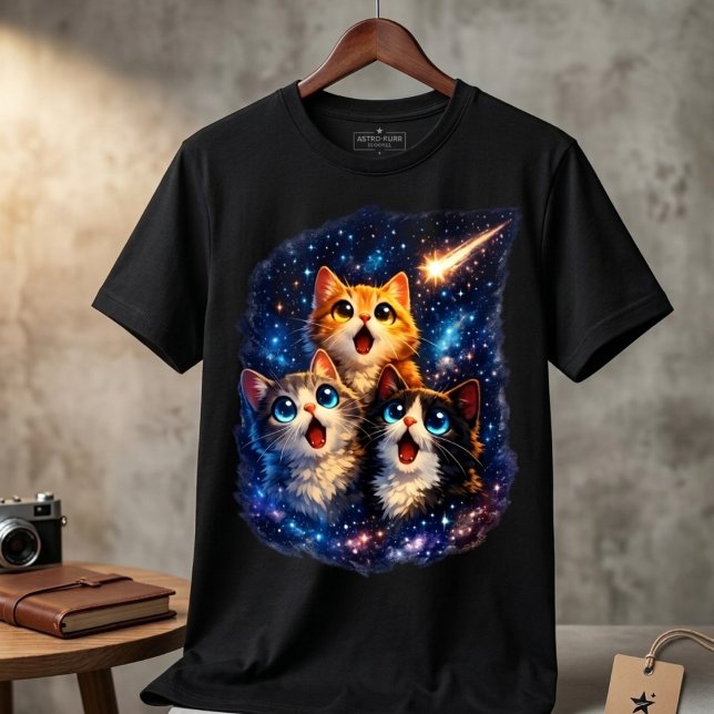 Shooting Star Kittens Men's Black T-Shirt  (Creator Uploaded)