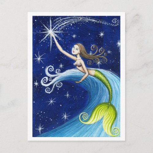 Shooting Star Mermaid Postcard