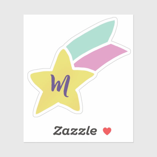 Shooting Star Monogram Sticker (Sheet)