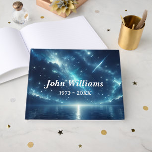 Shooting Star Over Water Memorial Service Guest Book