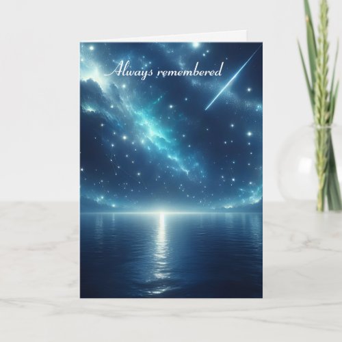 Shooting Star Over Water Sympathy Card