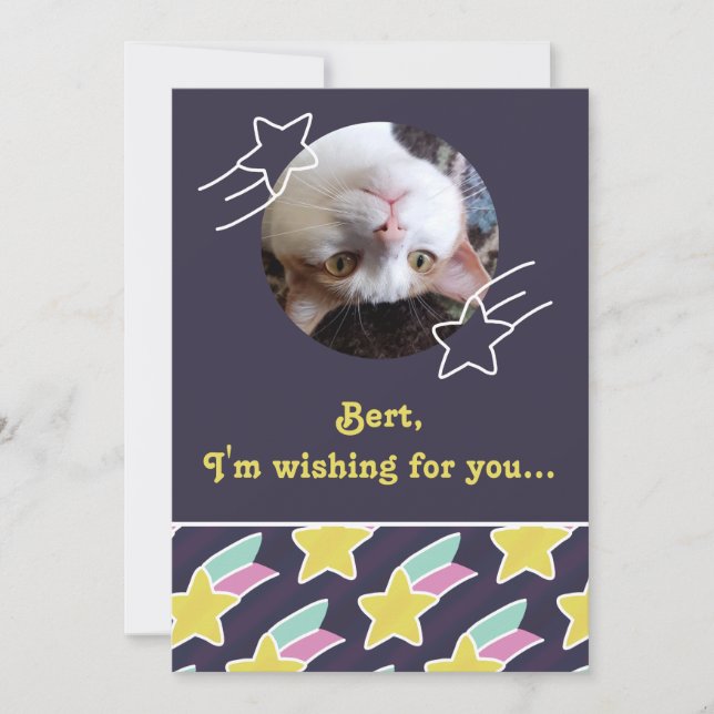 Shooting Star Pattern Customizable Birthday Card (Front)