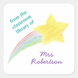 Shooting star personalized teacher bookplate