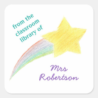 Shooting star personalized teacher bookplate