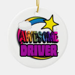 Shooting Star Rainbow Awesome Driver Ceramic Ornament