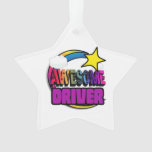 Shooting Star Rainbow Awesome Driver Ornament