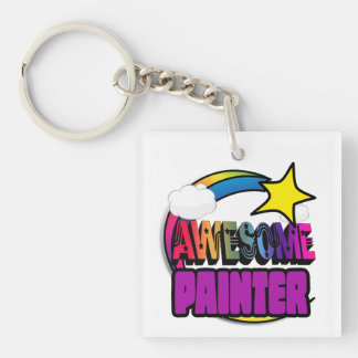 Shooting Star Rainbow Awesome Painter Keychain
