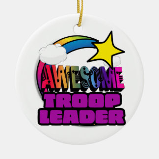 Shooting Star Rainbow Awesome Troop Leader Ceramic Ornament