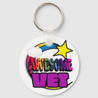 Shooting Star Rainbow Awesome Vet Keychain