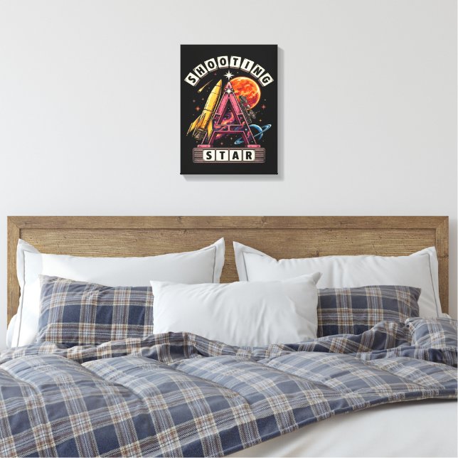 Shooting Star Space Canvas Print (Insitu(Bedroom))