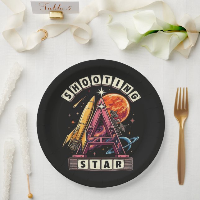 Shooting Star Space Paper Plates (Wedding)