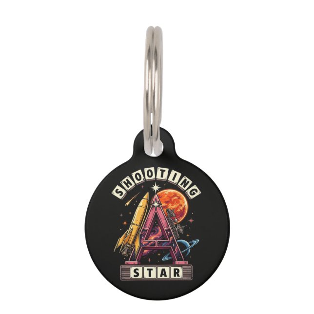 Shooting Star Space Pet ID Tag (Front)