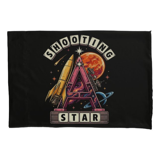 Shooting Star Space Pillow Case (Front)