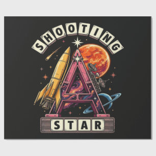 Shooting Star Space Wrapping Paper