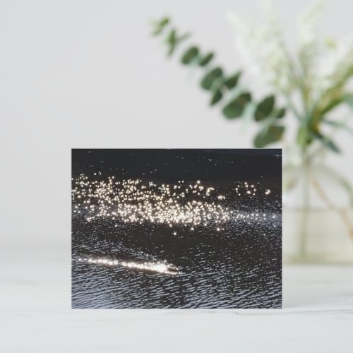 Shooting star sparkles on the lake postcard