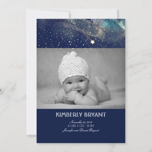 Shooting Star Starry Night Baby Photo Birth Announcement