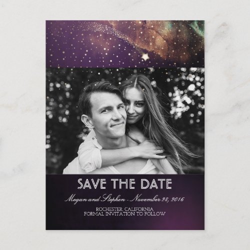 Shooting Star Starry Night Photo Save The Date Announcement Postcard