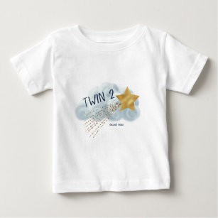 Shooting Star Twin 2nd Born Funny Baby Shower Baby T-Shirt