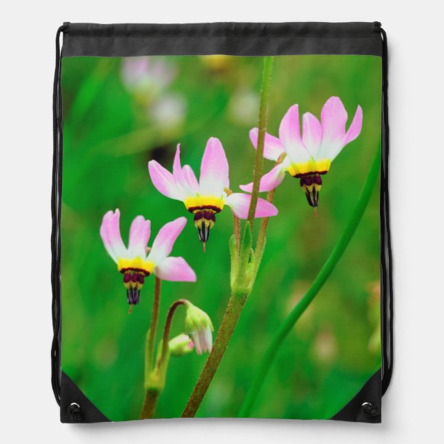 Shooting Star Wildflowers in Mission Trails Park Drawstring Bag (Front)