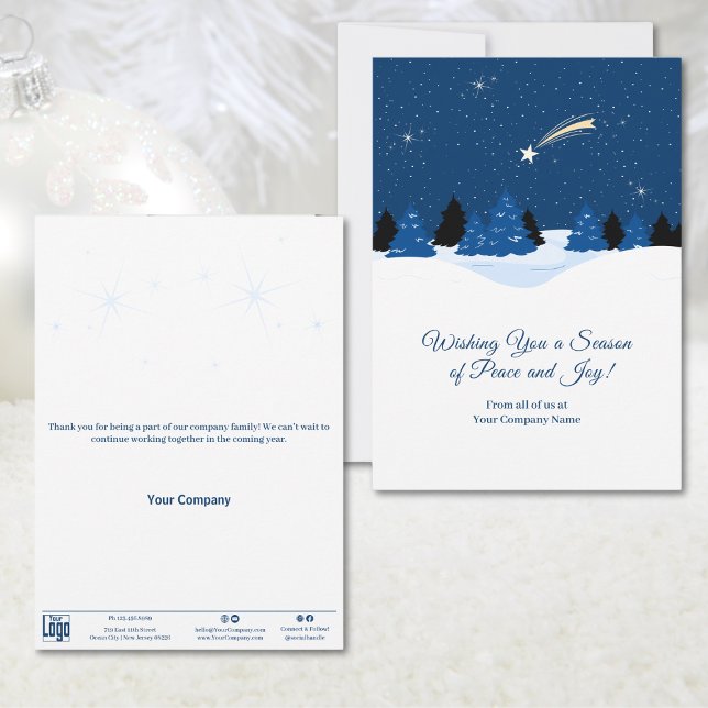 Shooting Star Winterscape Business Holiday Card (Shooting Star Winterscape Business Holiday Card)