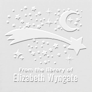 Shooting Star Wish Lucky Stars Moon Library Book Embosser
