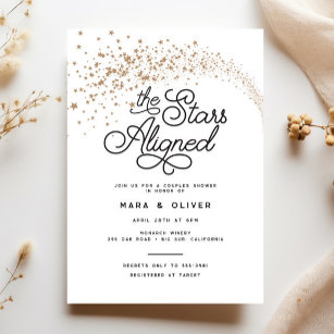Shooting Stars Aligned Couples Bridal Shower Invitation