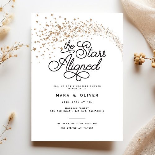 Shooting Stars Aligned Couples Bridal Shower Invitation