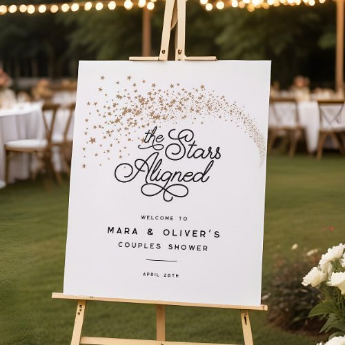 Shooting Stars Aligned Couples Bridal Shower Sign