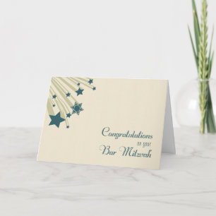 Shooting Stars, Bar Mitzvah Congratulations Card