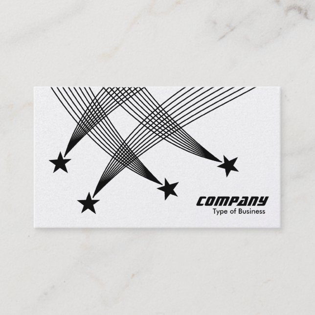 Shooting Stars - Black on White (Gold) Business Card (Front)