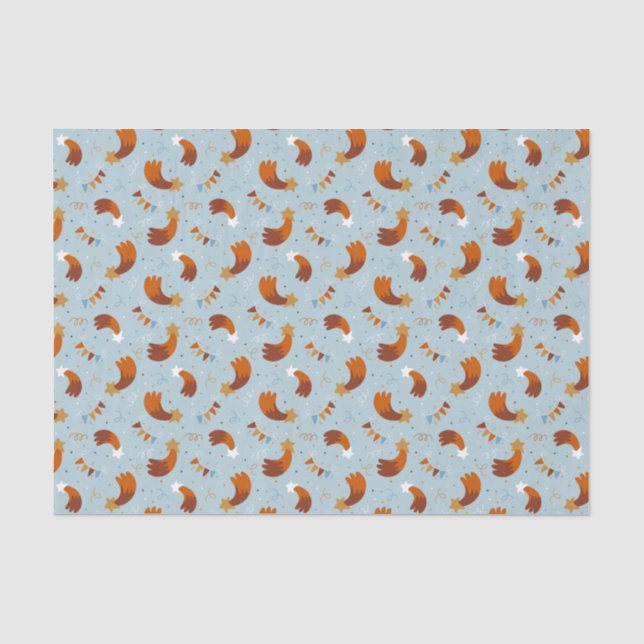 Shooting Stars Celebration Stars Confetti Blue Tissue Paper (Front)