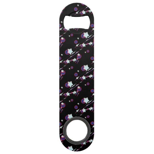 Shooting Stars & Comets Black Speed Bottle Opener (Front)