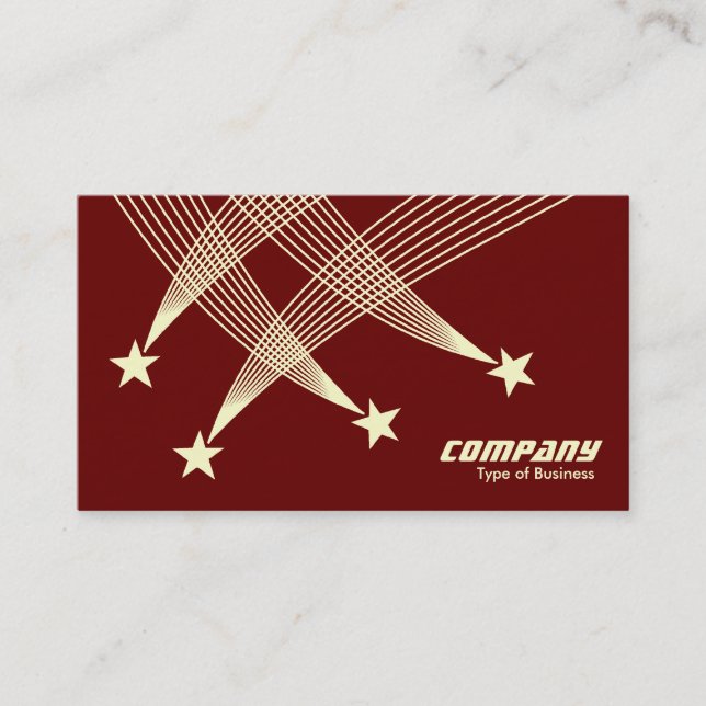 Shooting Stars - Cream on Dark Maroon 660000 Business Card (Front)