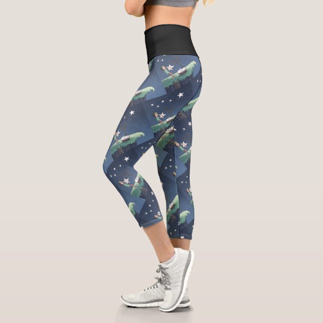 Shooting Stars - Creating Wishes      Capri Leggin Leggings (Left)